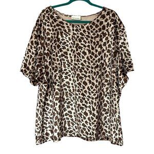 The Avenue Womens Vintage Velvet Top Size 30/32 Leopard Print Mobwife 80s Retro